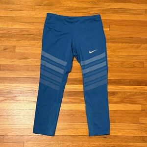 Nike Blue DRI-FIT Capri-length Leggings